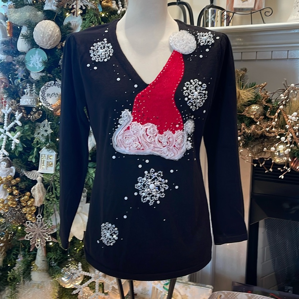 Berek 2 Santa Clause Sequined Sweater Womens Size medium